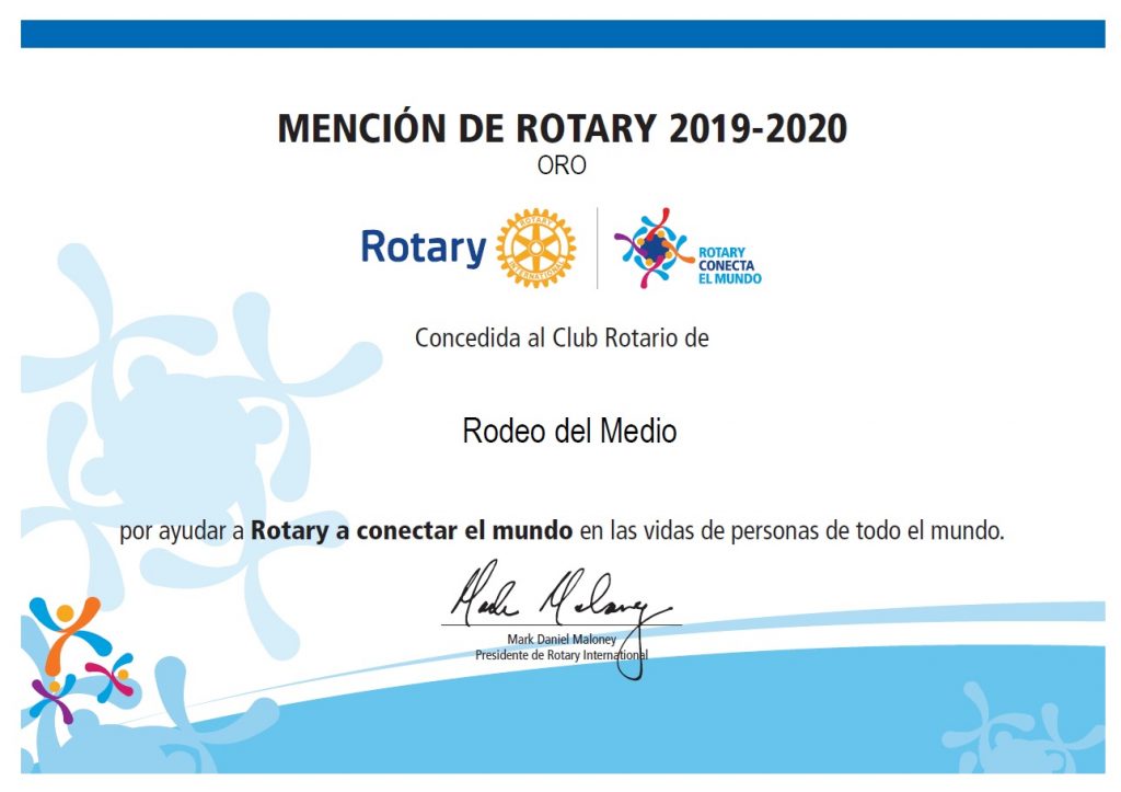 Reconocimiento de Rotary Internacional | ROTARY CLUB RODEO DEL MEDIO
